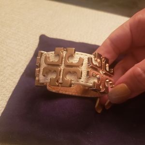 Ivory genuine leather Tory Burch cuff